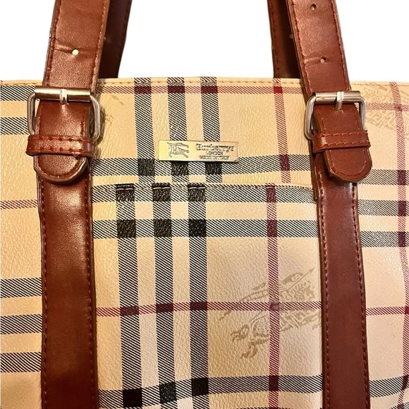 Burberry Tan and Brown Checkered Women's Bag real leather - Picture 2 of 4